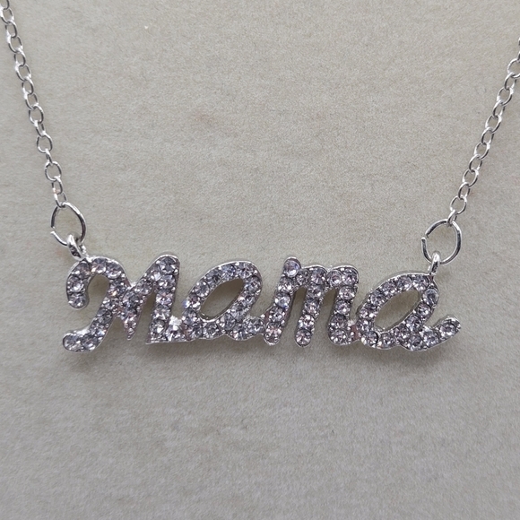Women's Silver Chain With Mama Cubic Zirconia Crystals - Picture 2 of 2